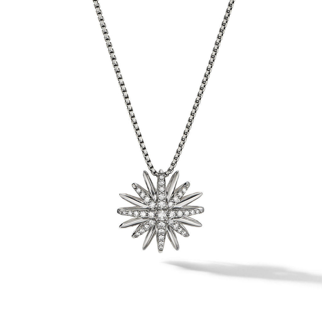 David Yurman Sterling Silver Starburst Pendant Necklace