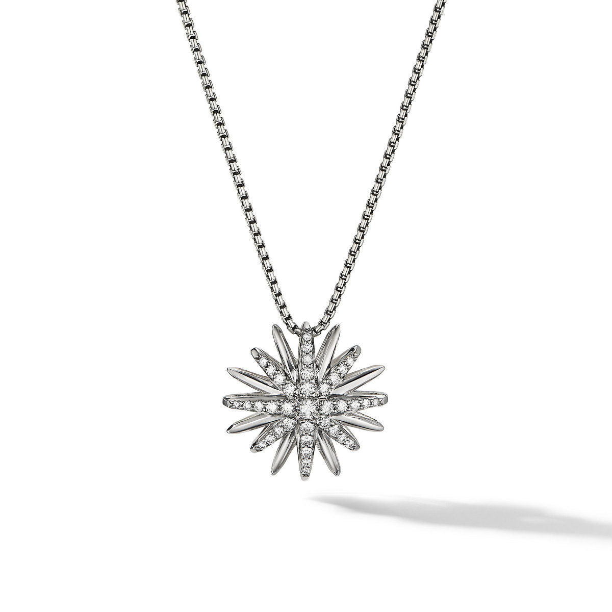 David Yurman Sterling Silver Starburst Pendant Necklace
