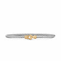 David Yurman Silver and Yellow Gold Micro Cable Flex Buckle Bracelet