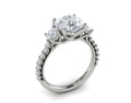Vlora White Gold Round Diamond Side Stone Engagement Ring Mounting