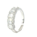 Platinum Emerald Halo Diamond Wedding Band