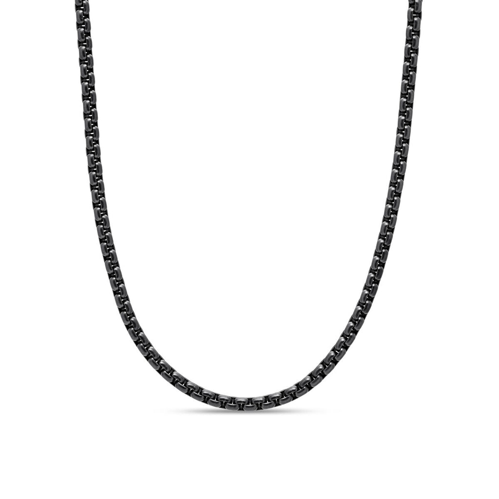 David Yurman Darkened Stainless Steel Sandblast Box Chain