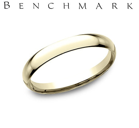 Benchmark Yellow Gold Light Comfort Fit Dome Wedding Band