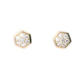 Vlora Yellow Gold Hexagon Diamond Pave Stud Earrings