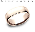 Benchmark Rose Gold Euro Comfort Fit Wedding Band