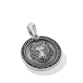 David Yurman Sterling Silver Petrvs Wolf Amulet Enhancer with Black Diamonds