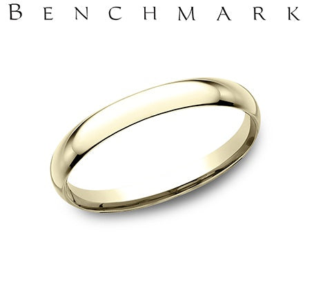 Benchmark Yellow Gold Light Comfort Fit Dome Wedding Band