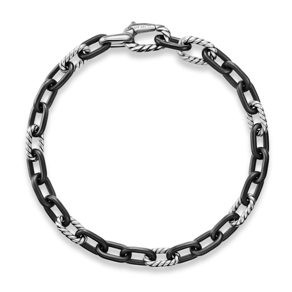 David Yurman Silver Black Titanium 6 mm Madison Chain Bracelet