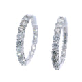 White Gold Inside-Out Three Carat Diamond Hoop Earrings