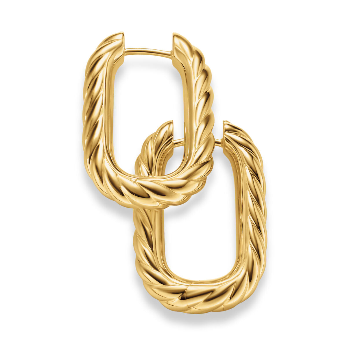 David Yurman Yellow Gold Madison Cable Hoop Earrings