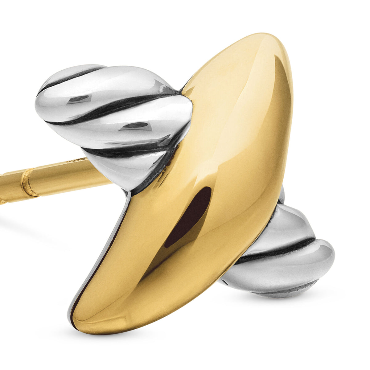 David Yurman Sterling Silver and Yellow Gold Petite X Stud Earrings