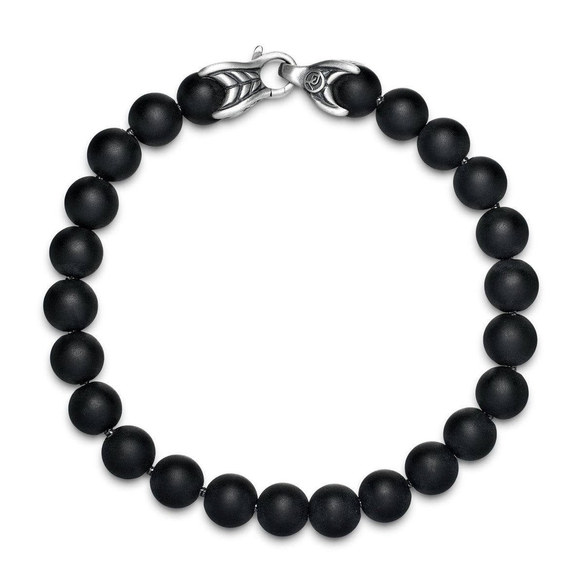 David Yurman Silver Black Onyx Spiritual Bead Bracelet
