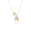 Roberto Coin Yellow Gold Mother of Pearl Jasmine Flower Double Pendant Necklace