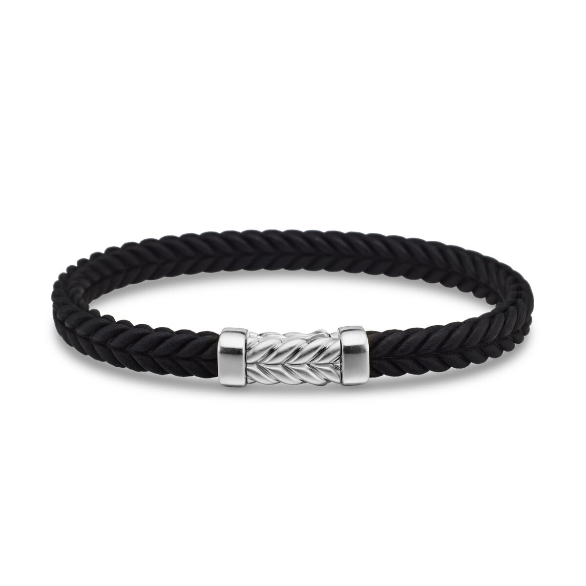 David Yurman 6 mm Chevron Black Rubber Bracelet