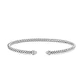 David Yurman Silver Micro Cable Flex Diamond Bracelet