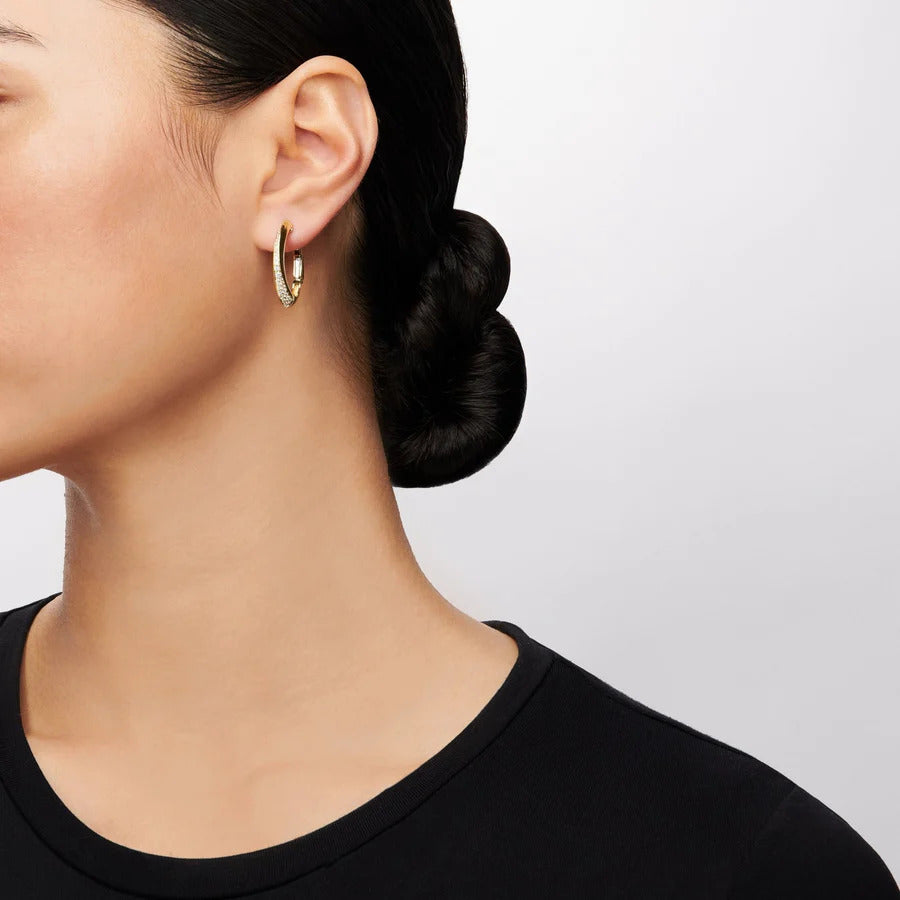 Simon G Yellow Gold Clio Diamond Hoop Earrings