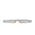 David Yurman Sterling Silver Cable Flex Citrine Bracelet with Diamonds