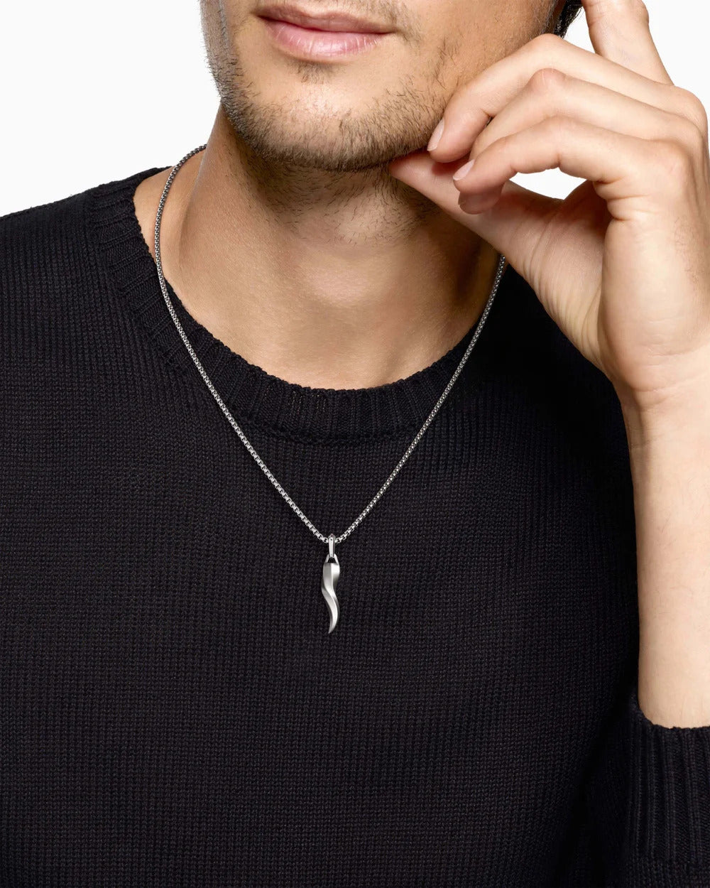 David Yurman Silver Cornicello Amulet