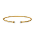 David Yurman Yellow Gold Micro Cablespiria Flex Pave Dome Bracelet