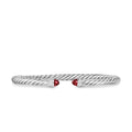 David Yurman Sterling Silver Cable Flex Rhodolite Garnet Bracelet with Diamonds