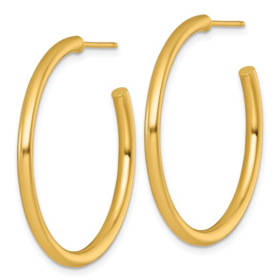 Yellow Gold Polished Post Hoop Earrings