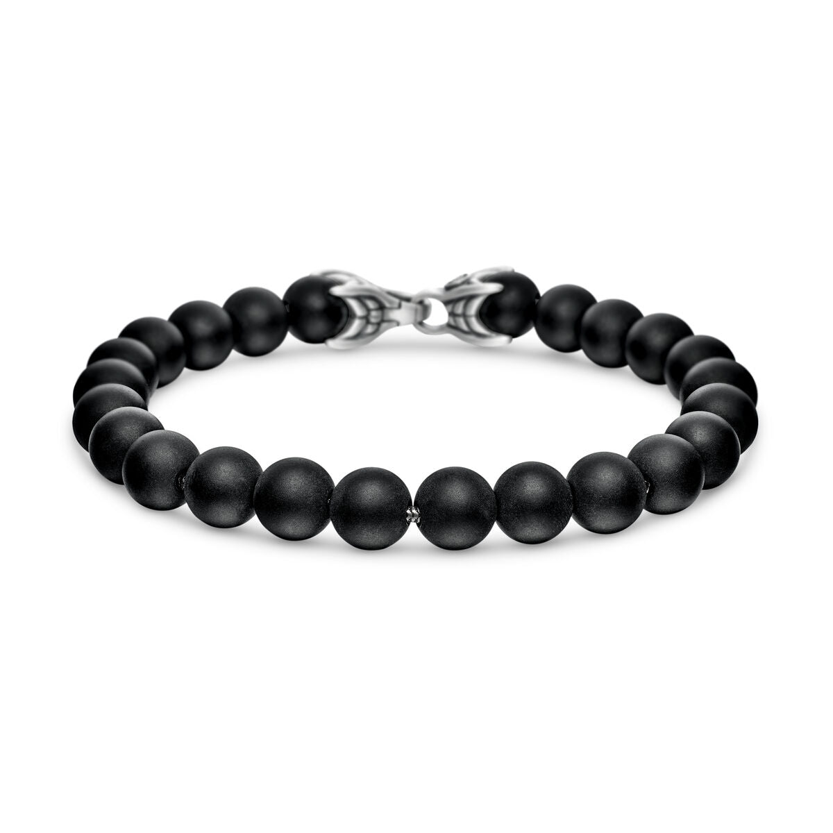 David Yurman Silver Black Onyx Spiritual Bead Bracelet