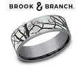 Brook and Branch Grey Tantalum and Black Titanium Comfort Fit Oak Grove Thin Edge Wedding Band