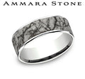 Ammara Stone White Gold and Gray Tantalum Marble Design Center Wedding Band