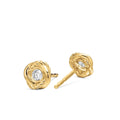 David Yurman Yellow Gold Diamond Infinity Stud Earrings with Diamonds