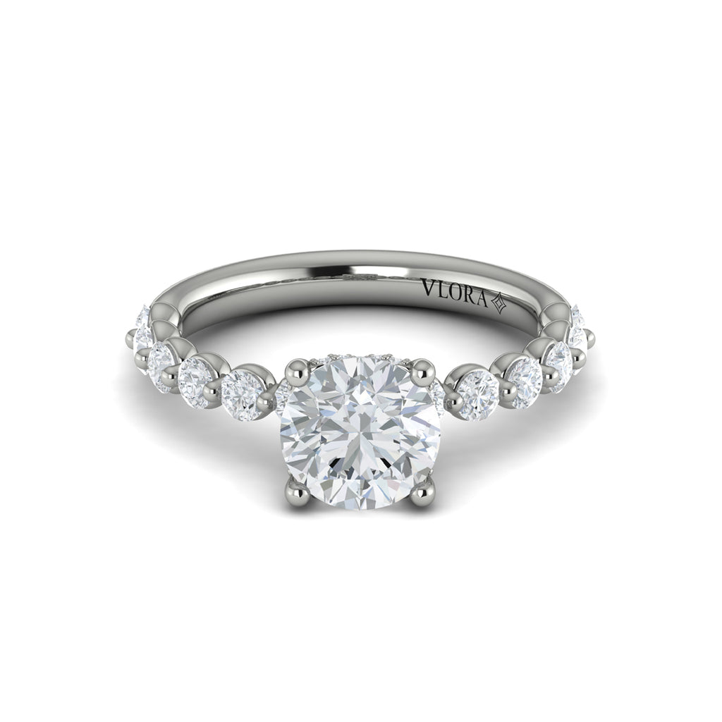 Vlora White Gold Bubble Diamond Engagement Ring Mounting