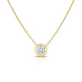 Roberto Coin Yellow Gold Diamond Solitaire Bezel Pendant Necklace