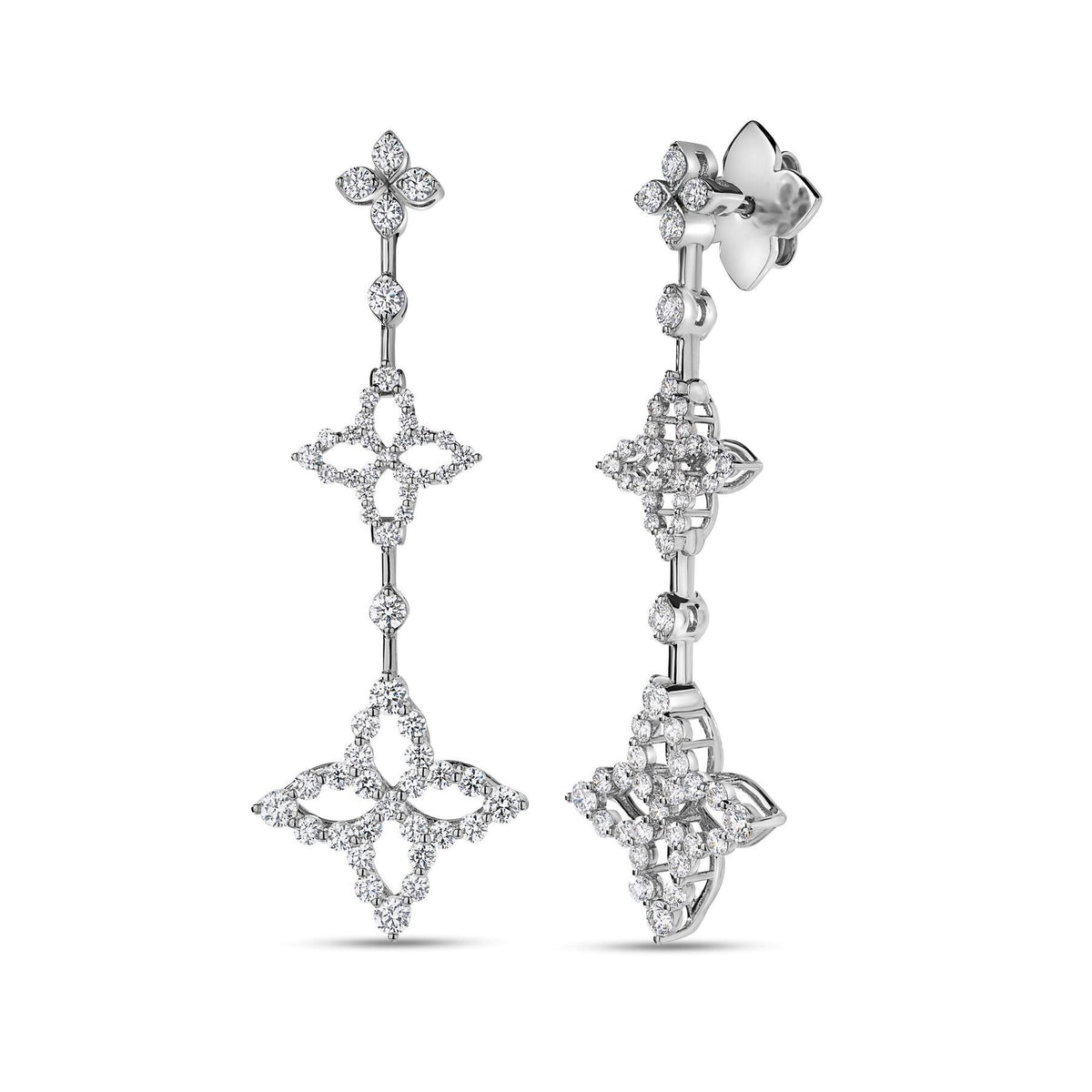 Roberto Coin White Gold Princess Diamond Dangle Earrings