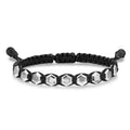 David Yurman Sterling Silver Black Nylon Faceted Woven Black Onyx Bracelet