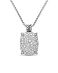 David Yurman Sterling Silver Chatelaine Diamond Elongated Pendant Necklace