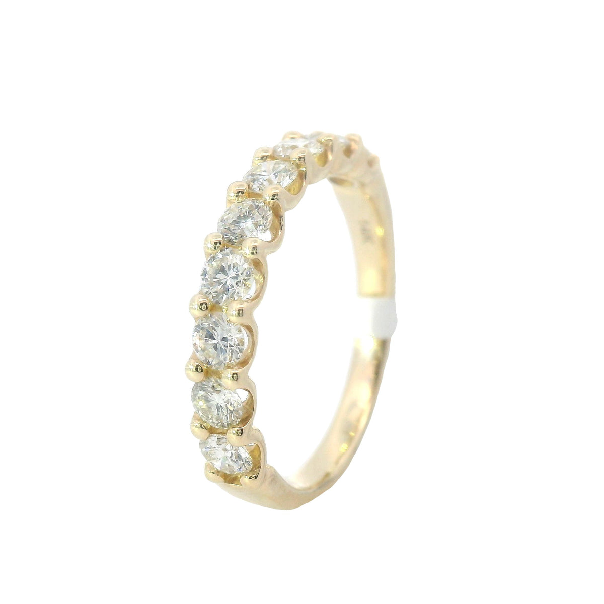 Yellow Gold Nine Stone Diamond Wedding Band