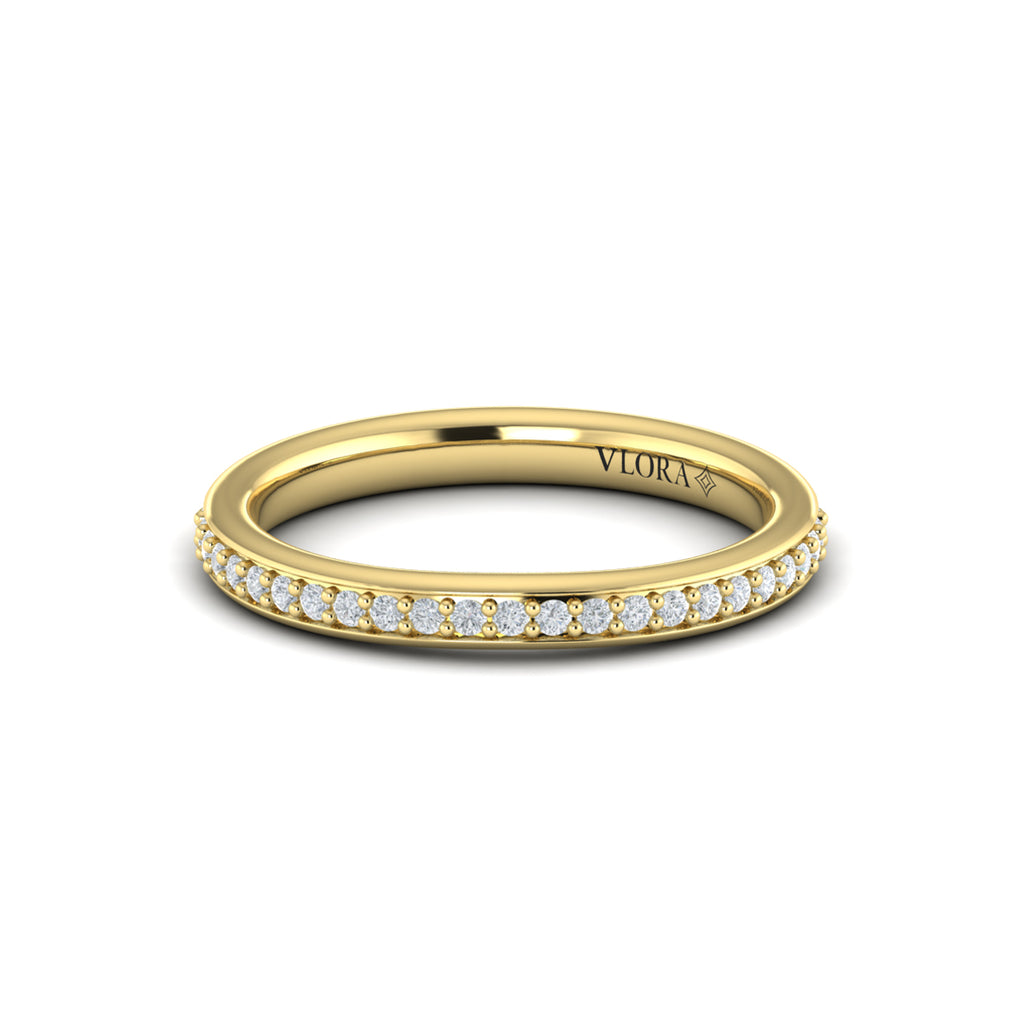 Vlora Yellow Gold Channel Set Diamond Band