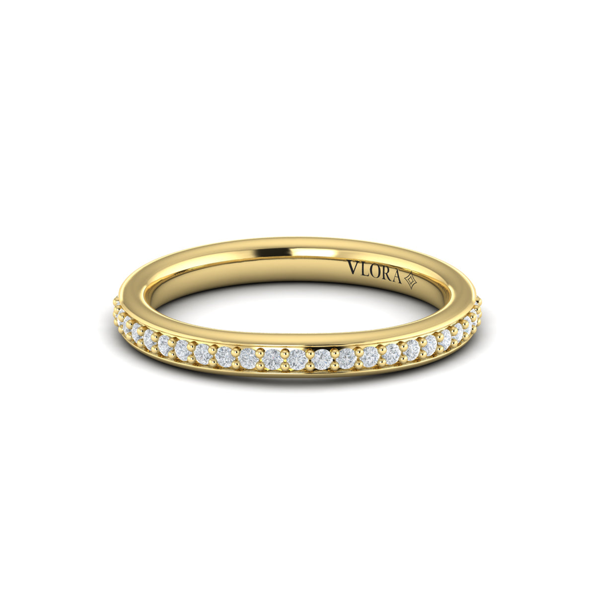 Vlora Yellow Gold Channel Set Diamond Band