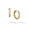David Yurman Yellow Gold Cable Huggie Hoop Earrings
