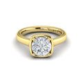 Vlora Yellow Gold Button Bezel Engagement Ring Mounting