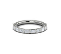 Vlora White Gold Bezel East-West Emerald Diamond Wedding Band
