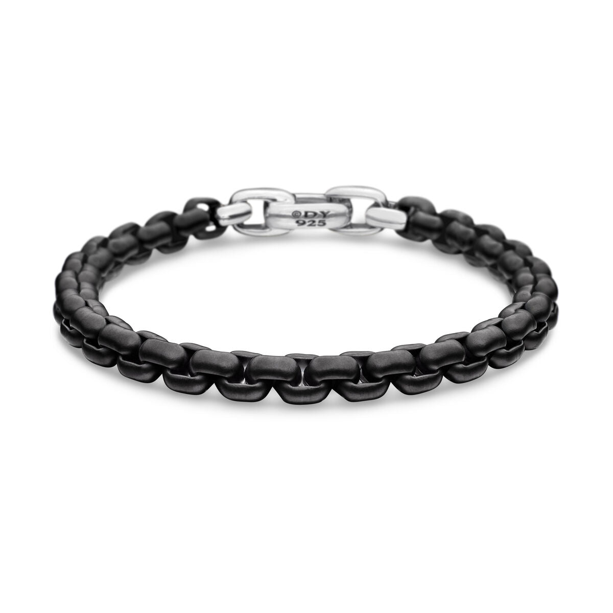 David Yurman Sterling Silver and Stainless Steel Box Chain Bracelet with PVD Coating