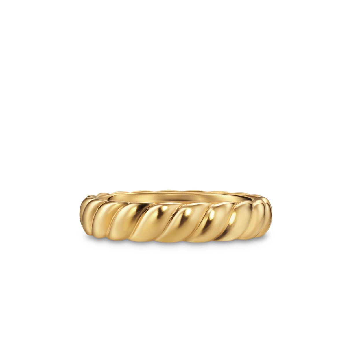 David Yurman Yellow Gold Sculpted Cable Band Ring