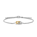 David Yurman Sterling Silver and Yellow Gold Petite Cable Linked Hoop Bracelet