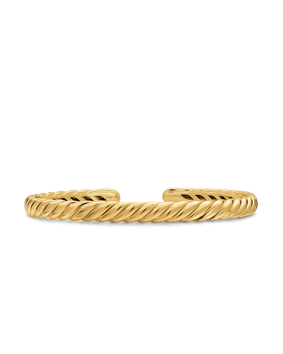 David Yurman Yellow Gold Scuplted Cable Flex Bracelet