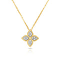 Roberto Coin Yellow and White Gold Princess Flower Medium Diamond Necklace