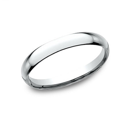 Benchmark White Gold 2.5 mm Dome Comfort Fit Classic Wedding Band