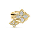 Roberto Coin Yellow Gold Princess Flower Diamond Bypass Ring