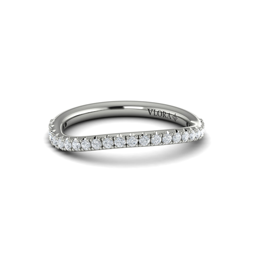 Vlora White Gold Diamond Slight Contour Wedding Band