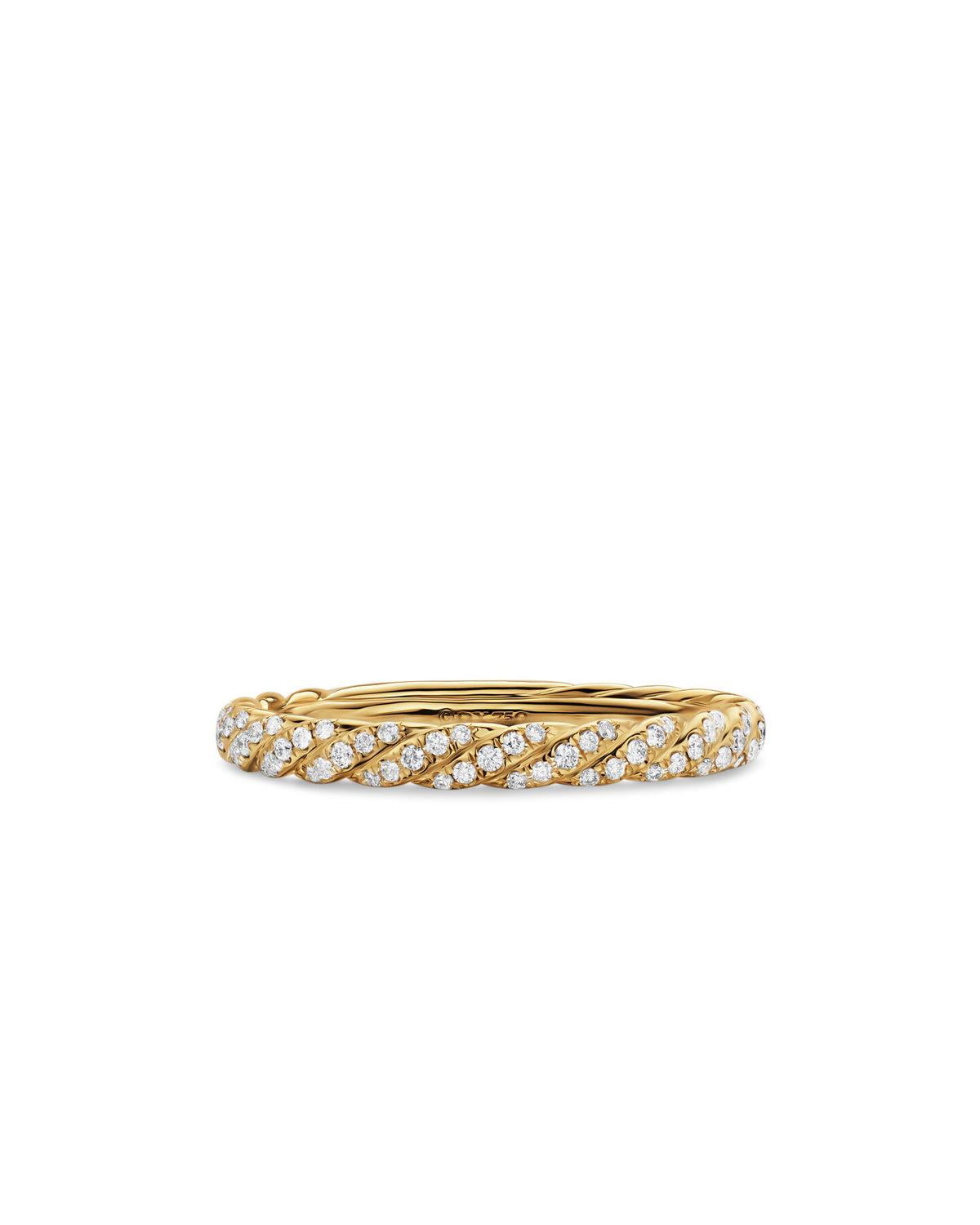 David Yurman Yellow Gold Petite Pavé Diamond Band