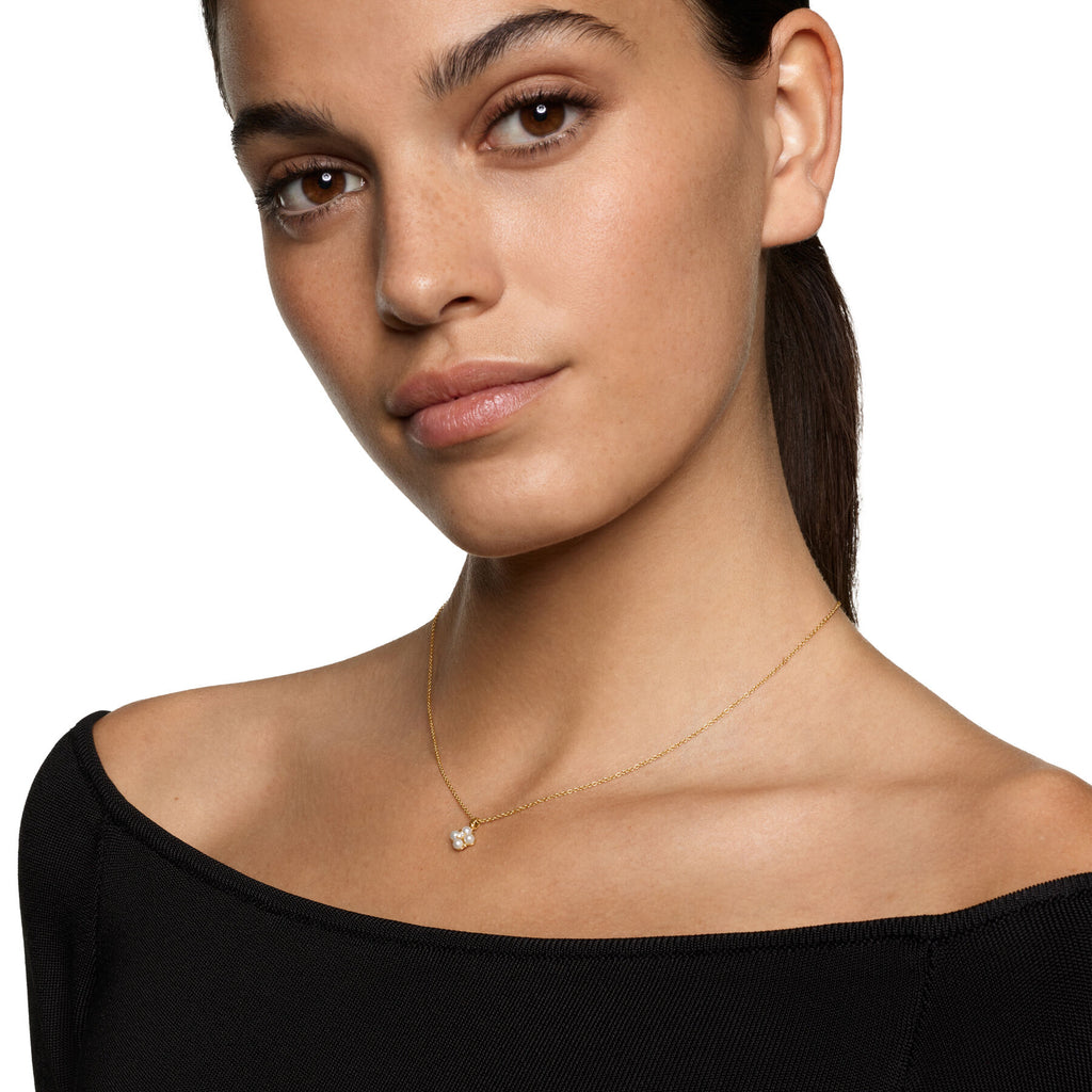 David Yurman Yellow Gold Petite Modern Renaissance Pearl Necklace
